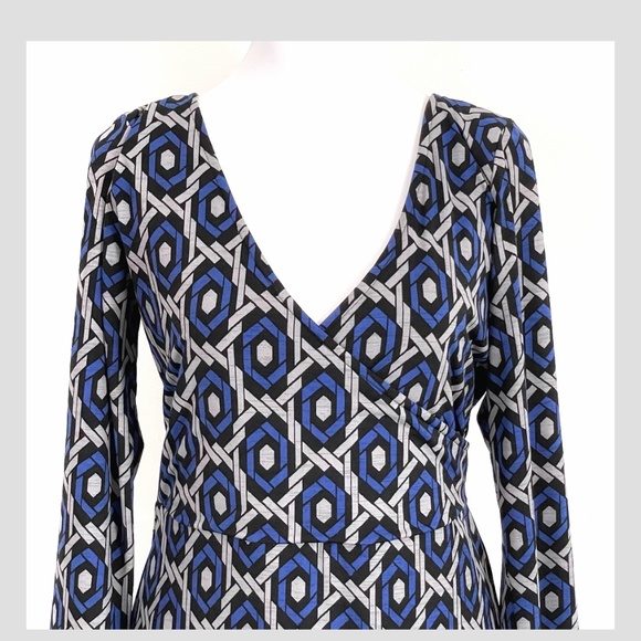NWT 41Hawthorn Stitch Fix Jovan 3/4 Sleeve Geo Print Wrap Style Dress Size Med - Picture 6 of 8